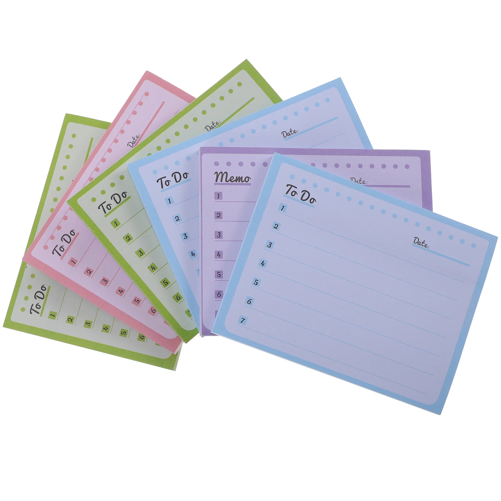 

6 Books Mini Notebook Multicolor Sticky Notes Office Memo Stickers Simple Design School Pads The List Home Supply Student