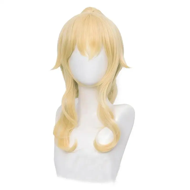

Yandere Simulator Musume Ronshaku Long Blonde Cosplay Wig with Clip Ponytail Heat Resistant Hair Cosplay Wigs