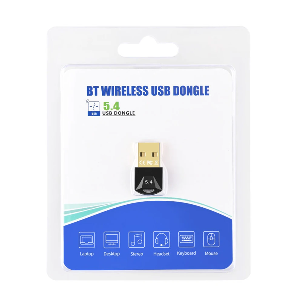 USB 블루투스 호환 5.4 어댑터, 무선 동글 드라이버 프리 지원, 컴퓨터 데스크탑 노트북용, Windows 11, 10/8.1