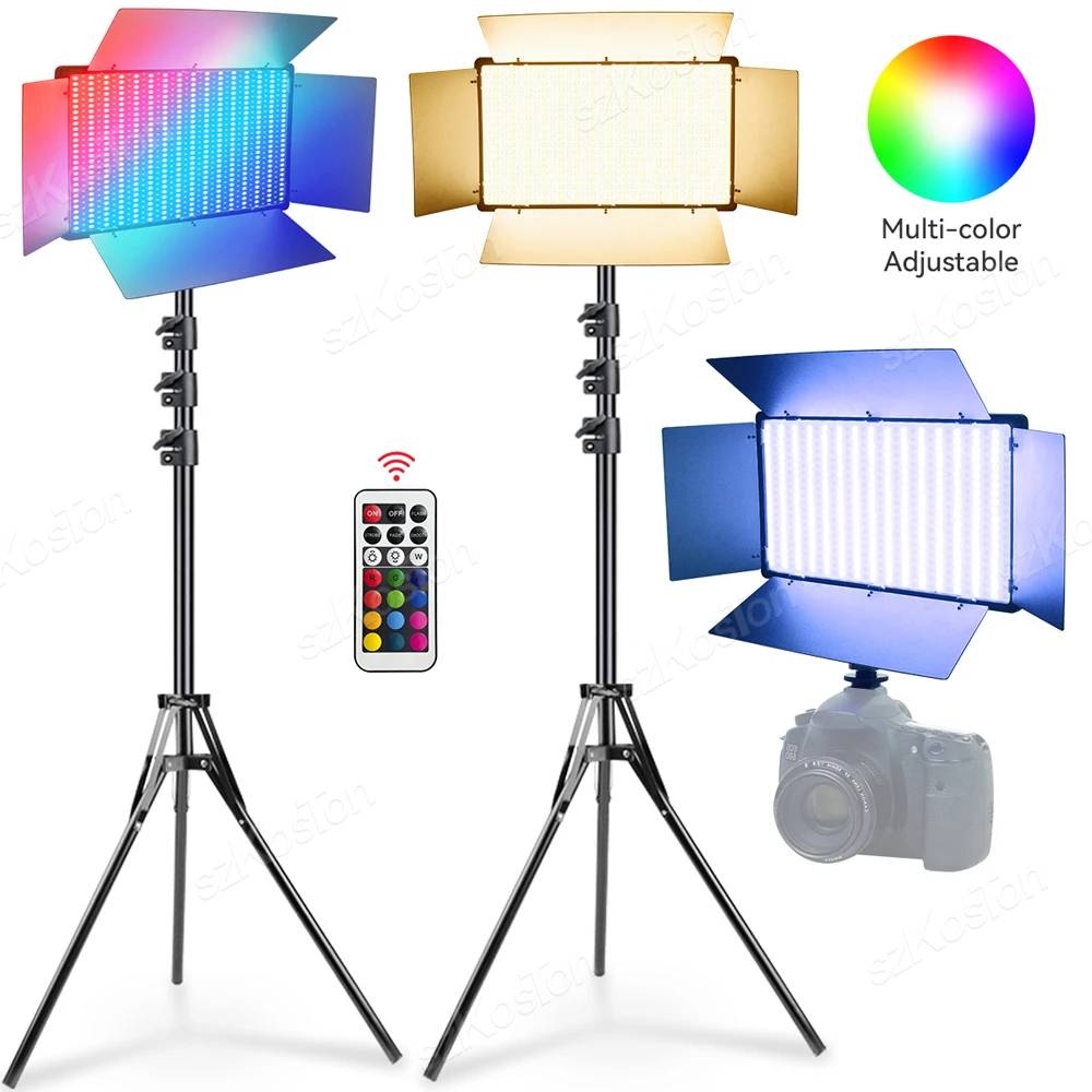 de trofast fænomen RGB Light Colorful LED Video Lamp 3200-5600K Selfie Camera Fill Lights For  Photography Lighting Video Party With 2M Tripod Stand