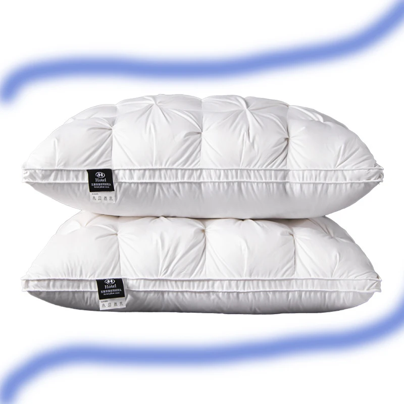 100% cotton white goose down pillow 5 Stars hotel pillow High-end down comfortable pillow 3-dimensional cervical pillow core 5