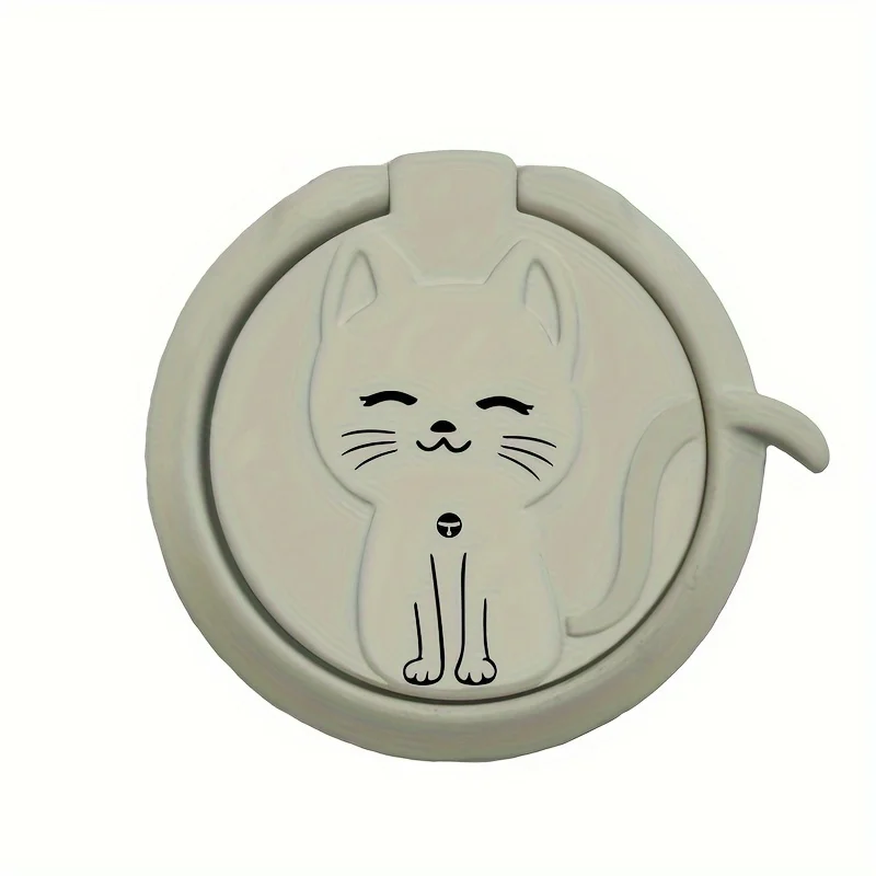 Cute Cartoon Cat Finger Ring Holder - Rotate Metal Mobile Phone Stand
