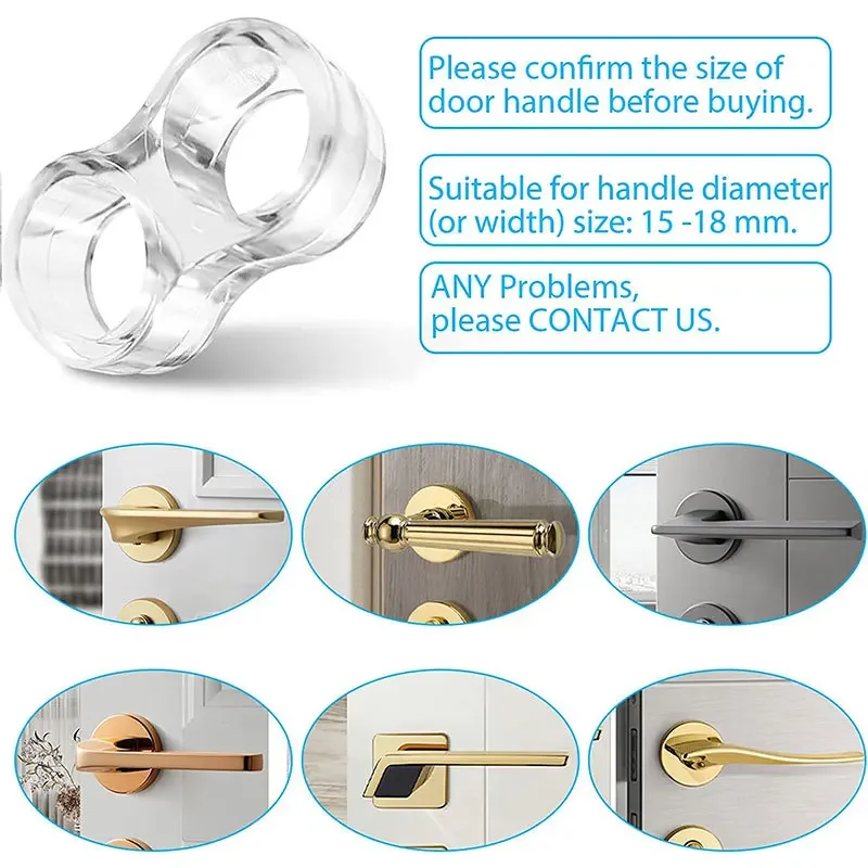 Door Stopper Transparent Silica Gel Door Handle Wall Protection Doorknob Bumper Walls Furniture Protective