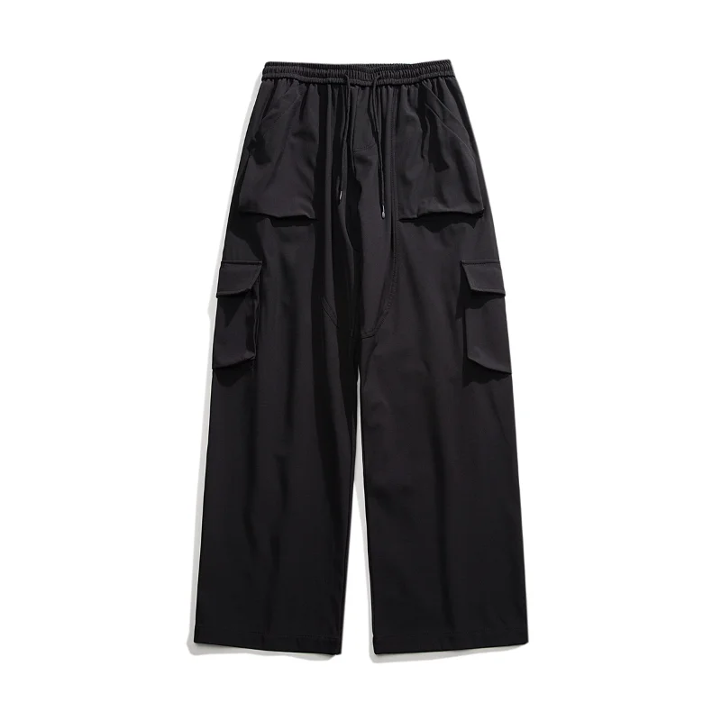 

Spring and Summer Casual Pants Sweatpants Mens Loose Straight Male Mopping Pants Hong Kong Style Pants Multi-pocket Work Pants