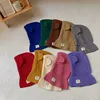 Korean Cute Bear Ear Baby Hooded Hat Winter Warm Knitted Ear Protection Balaclava Cap For Kids Girls Boys One Piece Scarf Cap 3