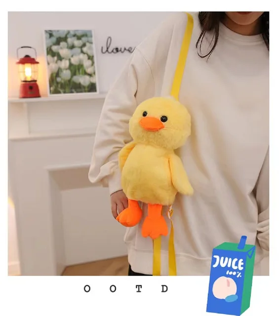 Source Brand LOGO Stuffed Animal Kids Backpack School Bag OEM Custom 3D  Cartoon Soft Plush Yellow Duck Toy Baby Kids Backpack on m.