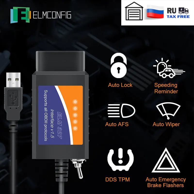 Elm 327 V1.5 Pic18F25K80 Ch340 Elm327 Hs-Can/Ms-Can Per Ford Per Forscan Switch Obd2 Usb Strumento Diagnostico Per Auto