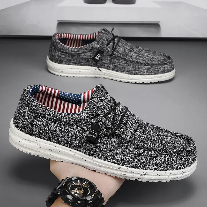 Men Loafers Trendy Casual Shoes Men's Canvas Shoes Trade Slip-on Lazy Shoes for Men zapatos vulcanizados hombre 3