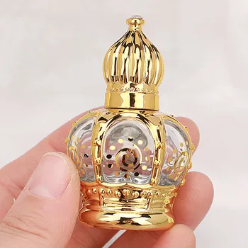 10/30/40pcs 15ml Empty Gold Glass Perfume Bottle Roll-on Bottle Crown Shape Attar Oil Bottle Essential Oil Bottle With Roller 1