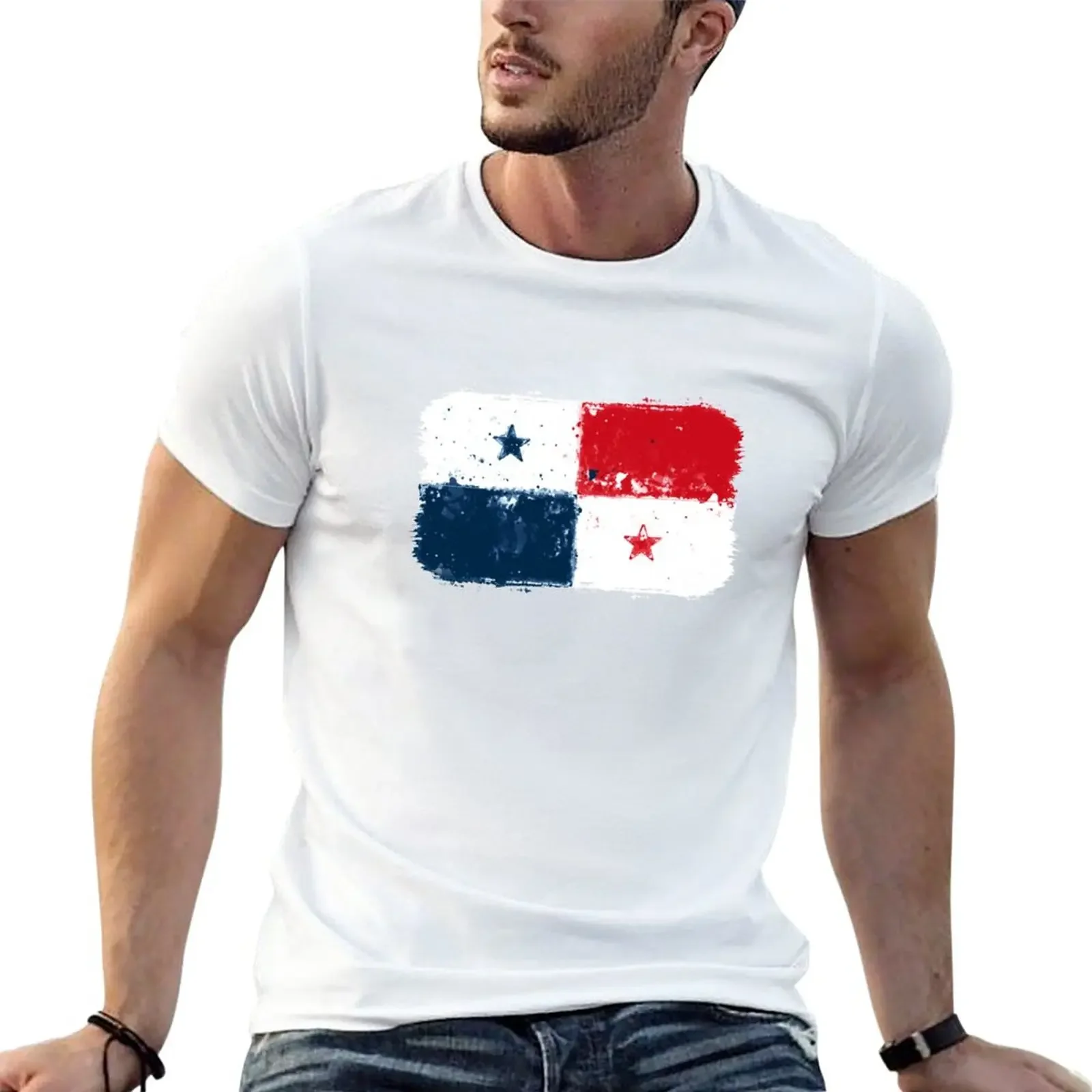 

Panama Grunge Flag T-Shirt sweat plus size tops hippie clothes workout shirts for men