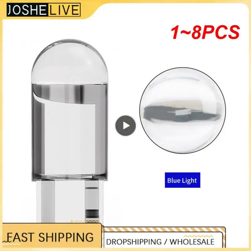 

1~8PCS LED Crystal Bulb Car Signal Integrated Light 7 Color Wedge License Plate Light Dome Indicator Light Reading Light
