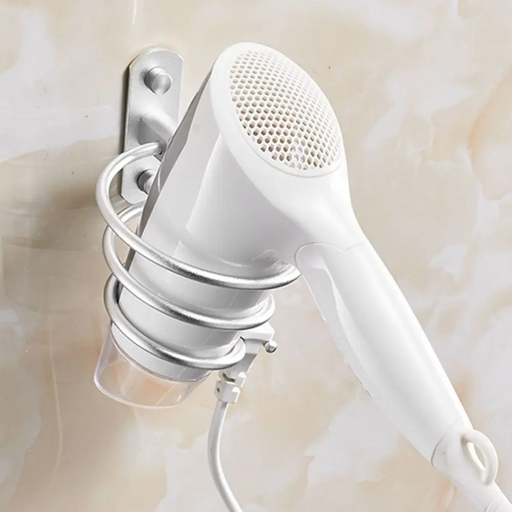 Aluminum Hair Dryer Holder Wear Resistant Waterproof Wall Mounted Portable Durability Spiral Stand