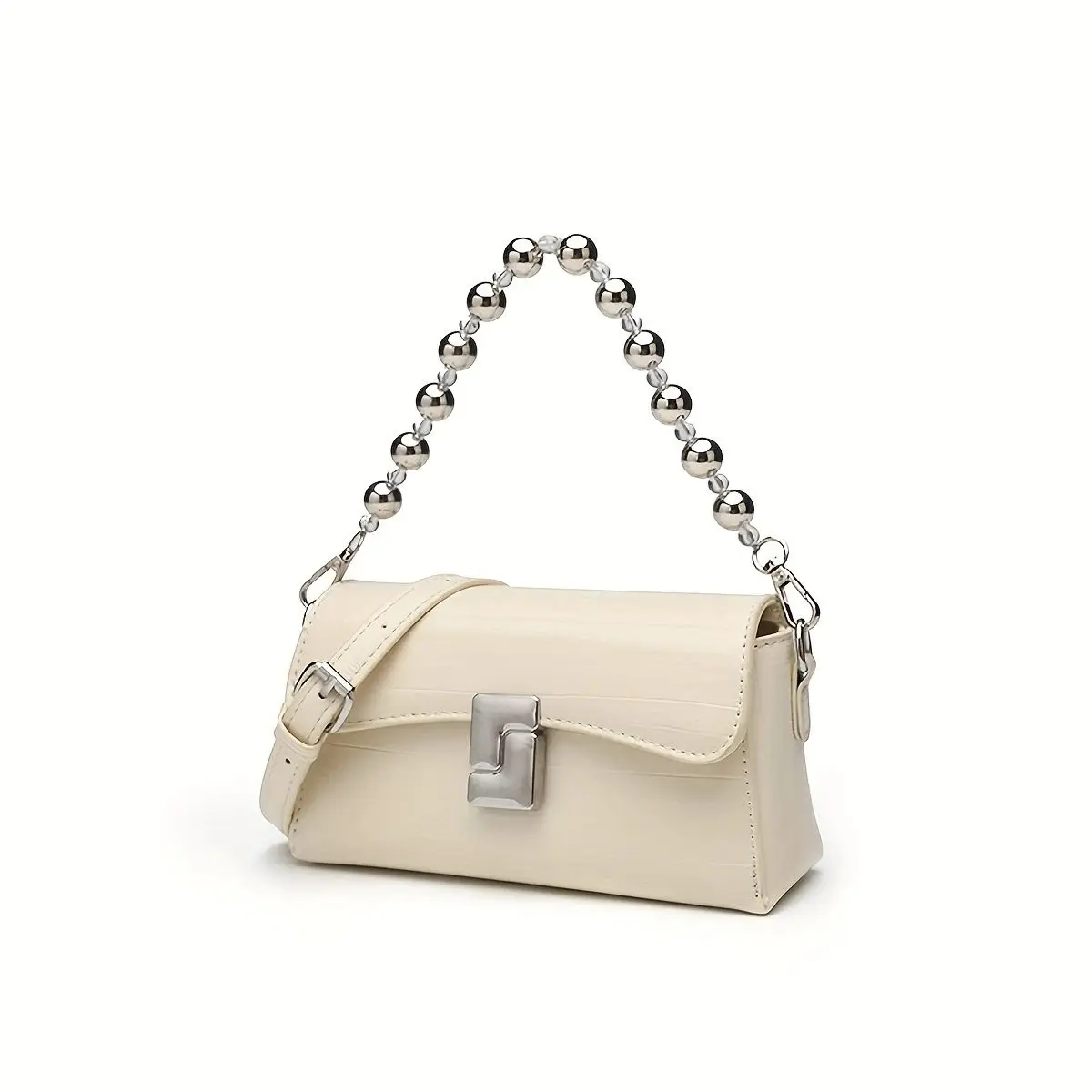 JIAERDI Niche Silver Chain Handbag Women Lock Leather Texture Shoulder Bags Ladies Fashion Premium Y2k Aesthetics Crossbody Bag