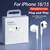 Original Wired Earphones For iPhone 15 16 14 13 12 11 Pro Max 7/8Plus X XR XS In-Ear Earbud For Lightning USB C 3.5mm Earbuds 1
