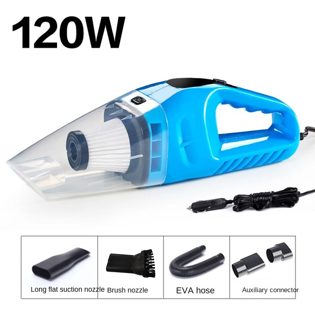 Car Vacuum Cleaner Dry Wet Dual Use Handheld Vacuum Cleaner 120W Car Hoover with 5M Cable Dust for Vehicle Home Cleaning