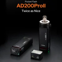 Godox AD200 pro II Flash 200Ws 1/8000 HSS 2980mAh Battery with 2.4G Wireiess X System Bi-color Modeling Lamp Flash Speedlight 2