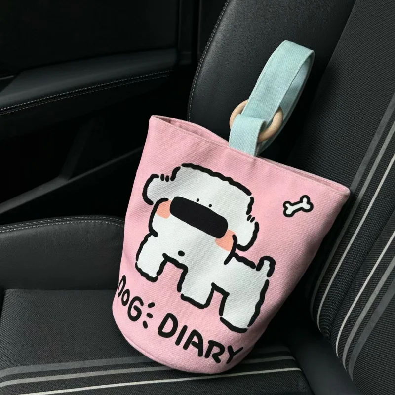 Office Worker Portable Handbag Canvas Bucket Bag Cute Bucket Hand Carry Lunch Bag Mom Outing Handbag