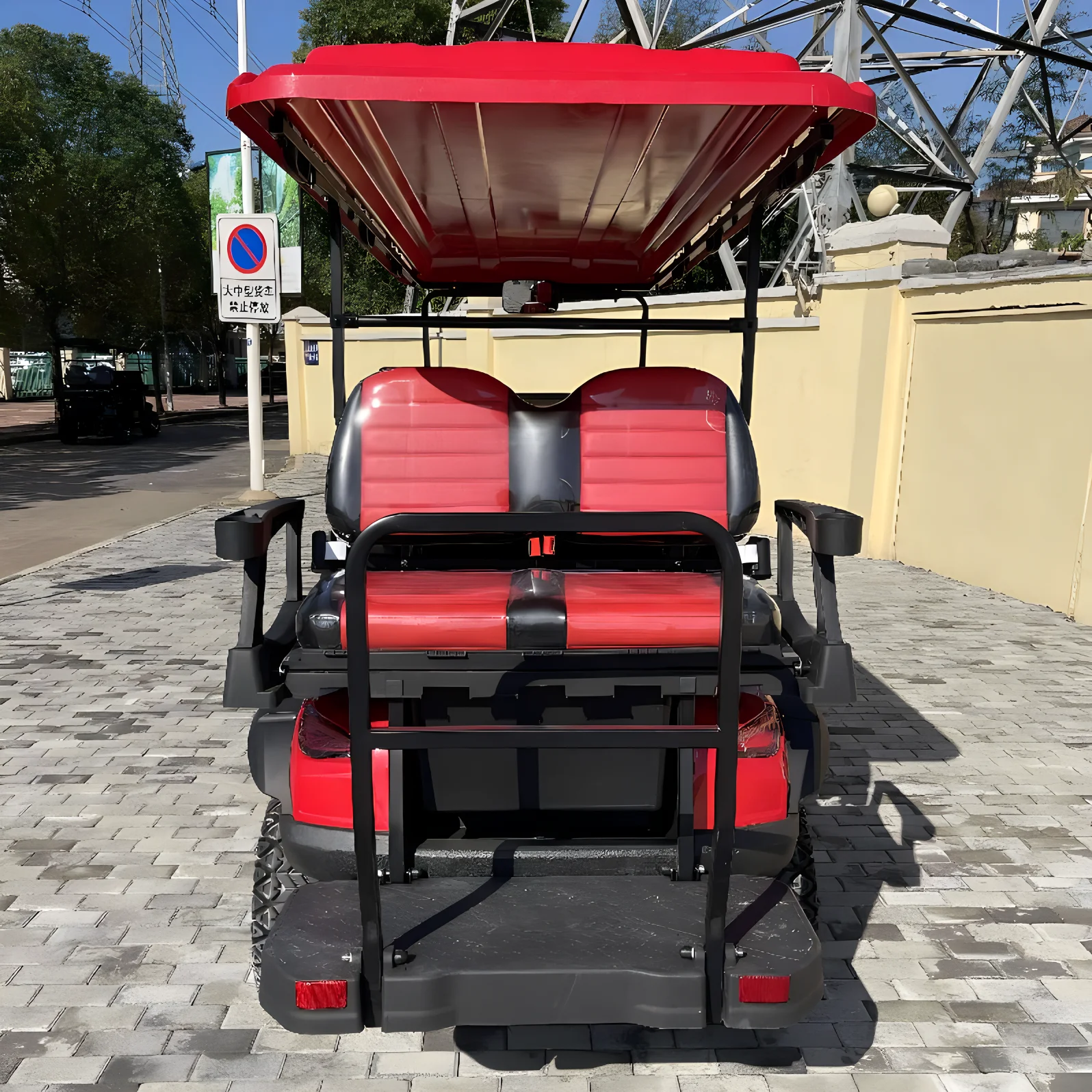 new hot selling CE certification with solar panel 4-seater 48V5kw lead-acid battery golf cart
