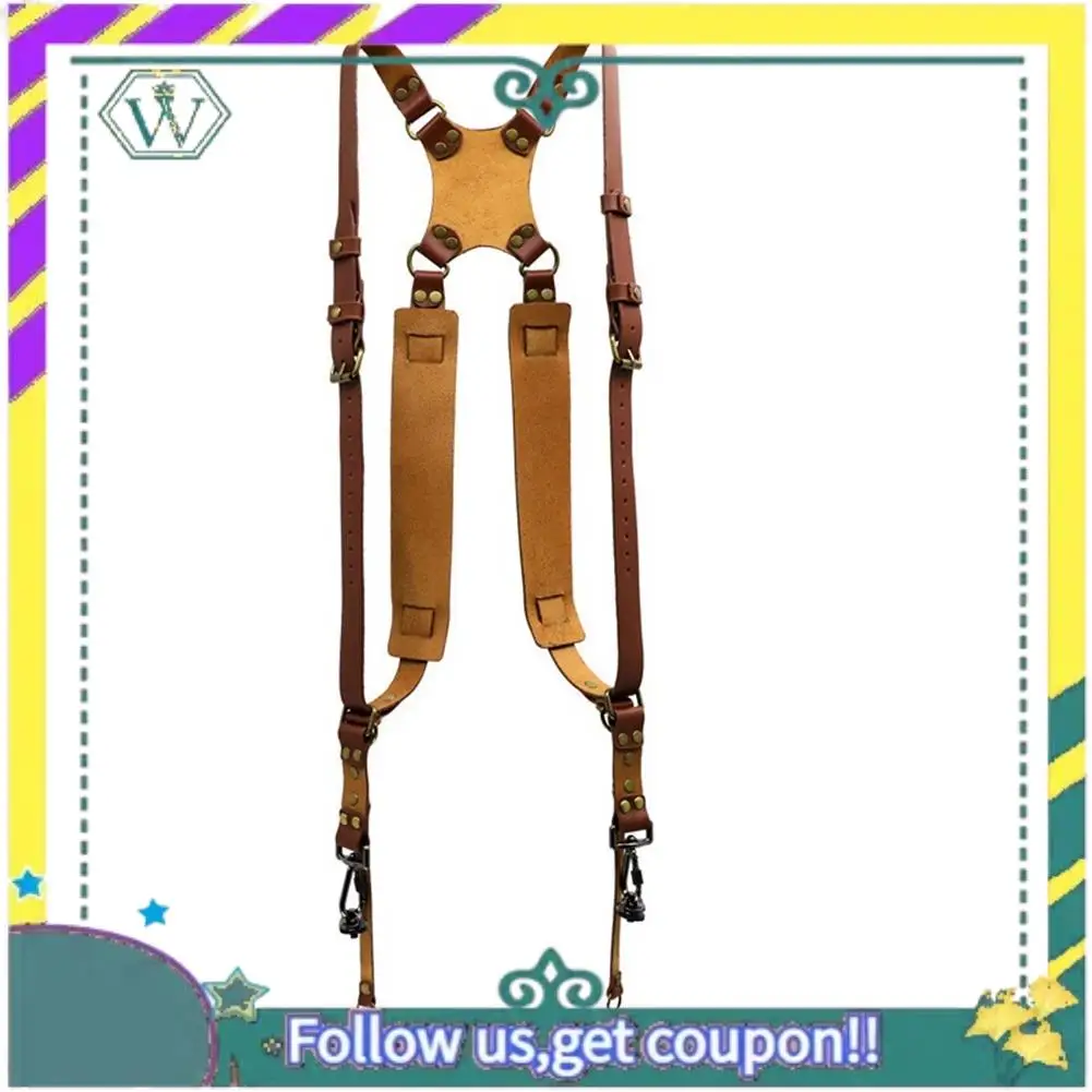 새로운 카메라 스트랩 가죽 더블 숄더 가죽 하네스 스트랩 DSLR/SLR 카메라 용 사진 장비