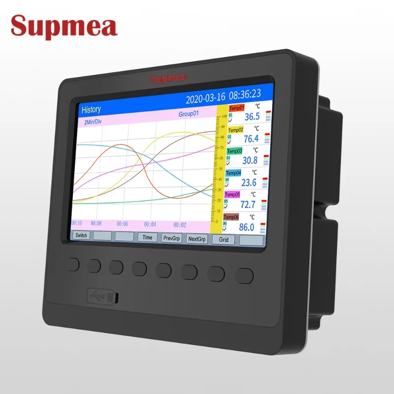 

16 Channel Paperless Recorder Bar Graph Display Temperature Recorder 16 Channel Data Logger