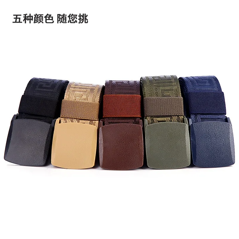 

Through The Security Check Smooth Buckle Belt Men Straight For Quick Drying Belt Imitation Nylon Thickening Tactics