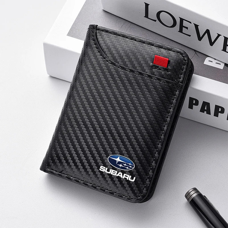 Carbon Faser Auto Fahren Dokument tasche ID Passport Karte Brieftasche Karte Tasche Für Subaru WRX Impreza Impreza Forester Tribeca XV BRZ