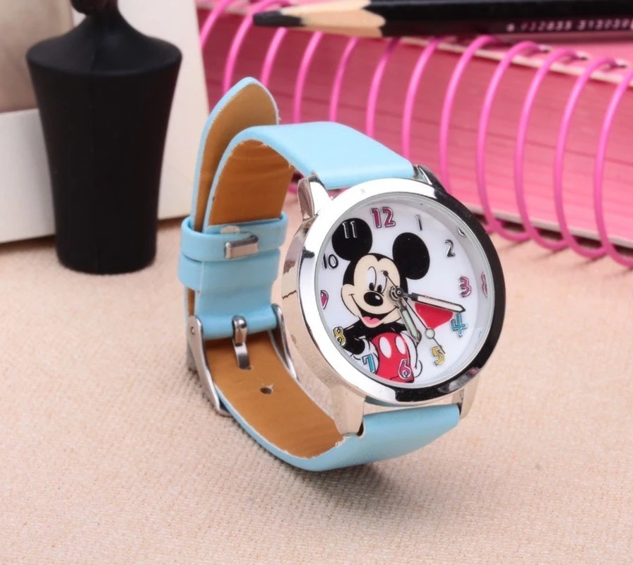 Disney Mickey Minnie Children's Watch Boys Girls Pointer Luminous Digital Quartz Movement Pin Buckle Strap Cartoon kids Watches