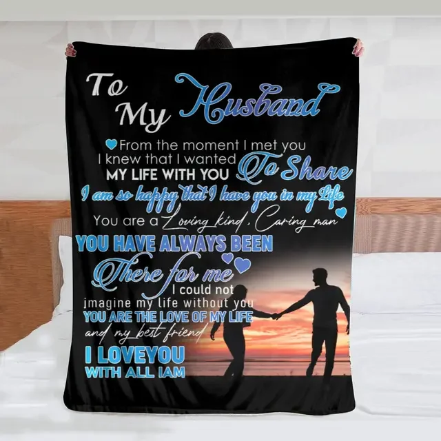 To My Wife Theme Flannel Throw Blanket Gifts From Husband Romantic  with Gift Her  Birthday Happy Anniversary Valentines Day
