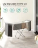 SONGMICS Clothes Drying Rack, Metal Laundry Drying Rack, Foldable, Space-Saving, Free-Standing Airer, with 2 Gullwings 3