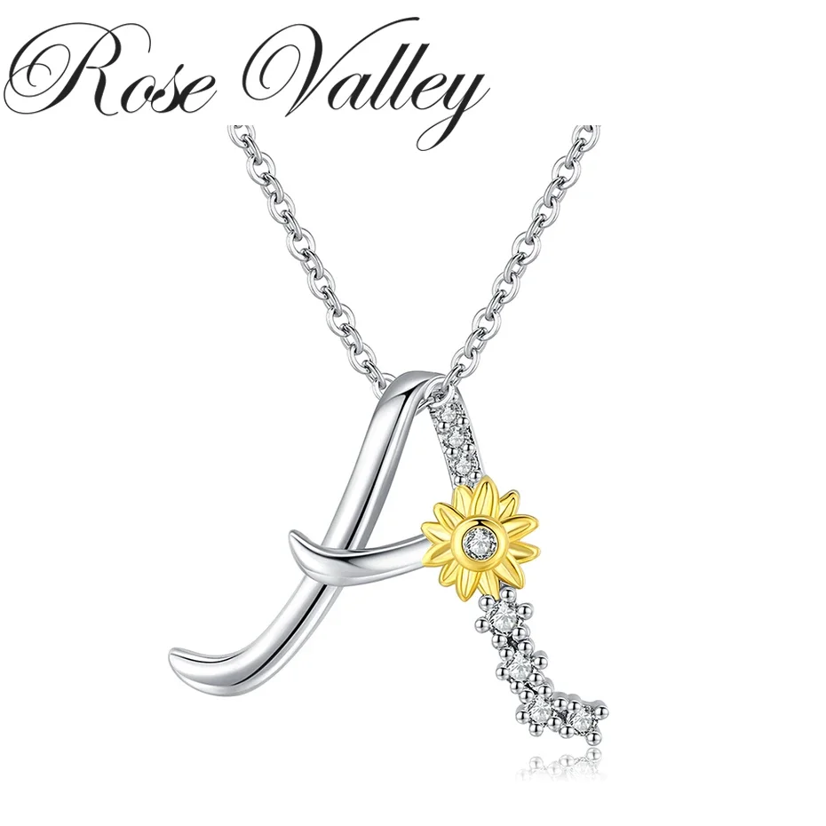 RoseValleySunflowerPendantNecklaceforWomenLetterPendants