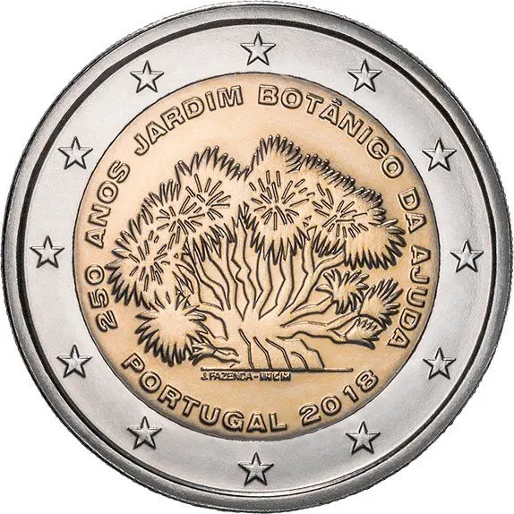 

Португалия 2018 памятная монета Adou Plant Garden 250 годовщина 2 евро UNC Совершенно новая