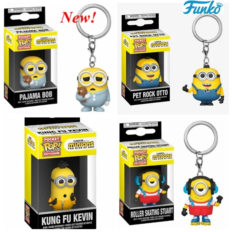 thumbnail image 1 of 2024 NUEVO llavero Funko Pop Despicable Minions Me OTTO STUART KEVIN CARL Pajama Bob Agnes Pocket Pop Llavero Figura de vinilo Juguetes, 1 of 5