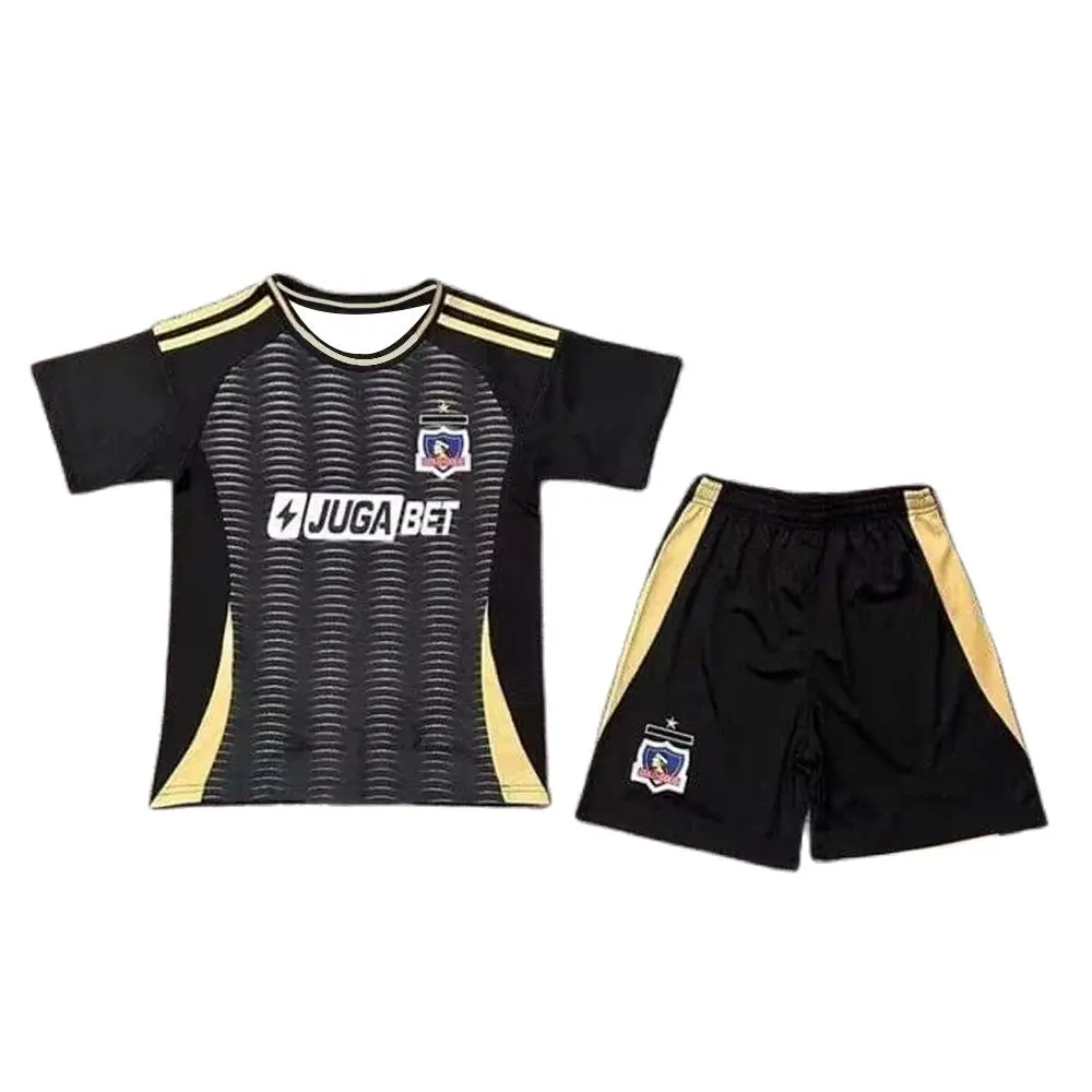 Colo Colo Home Away Men T Shirt Shorts Kit Child Training Soccer Uniform 2 PCS Suit Breathable Oversized Unisex Jersey Set