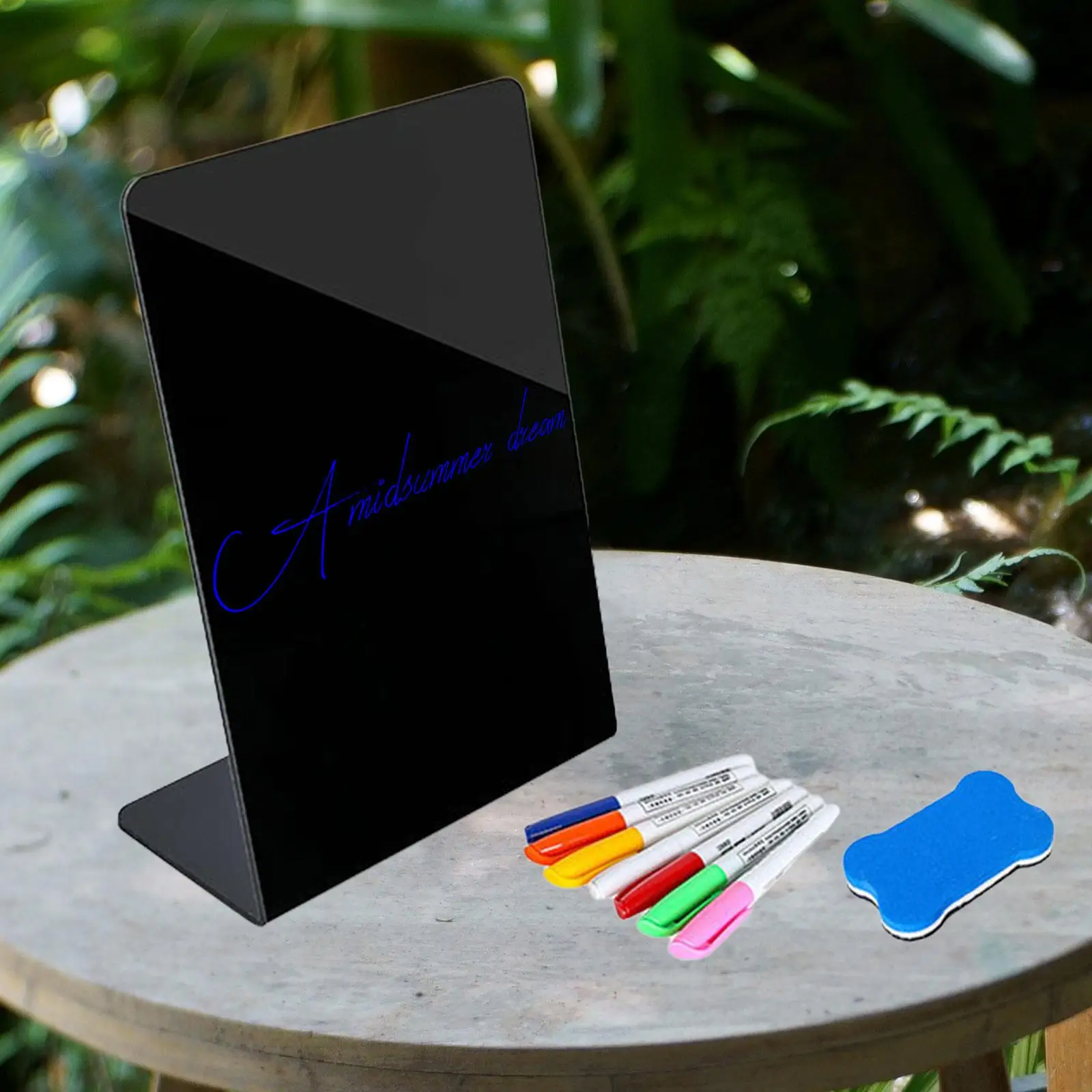 Mini Chalkboard Sign Message Board Sign Decorative L Shaped Small Blackboard Table Sign for Bakery, Store Display, Party