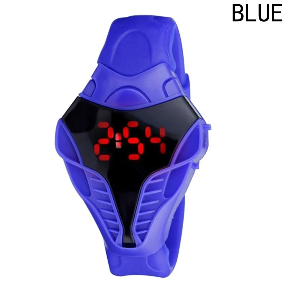 Hot Style LED Digital Watch Men Wathces Colorful Silicone Triangle Dial Snake Head Sports Wristwatch Arm Band Jewelry Decor