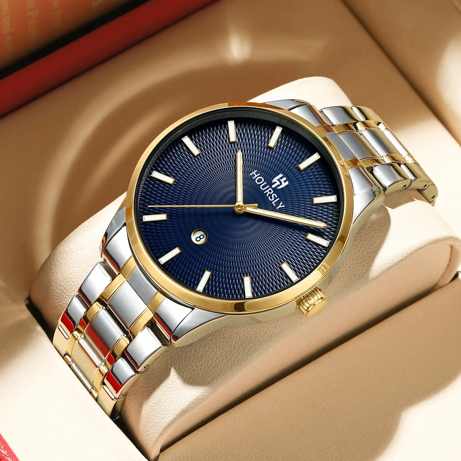 

Часы наручные Relojes Hombre Мужские кварцевые, брендовые Роскошные деловые спортивные водонепроницаемые, золотистые, черные, серебристые, с календарем