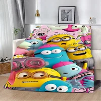 Cute Cartoon M-MinionsS Printed Blanket Picnic Blankets Warm Blanket Soft and Comfortable Blanket Home Travel Birthday Gift 1