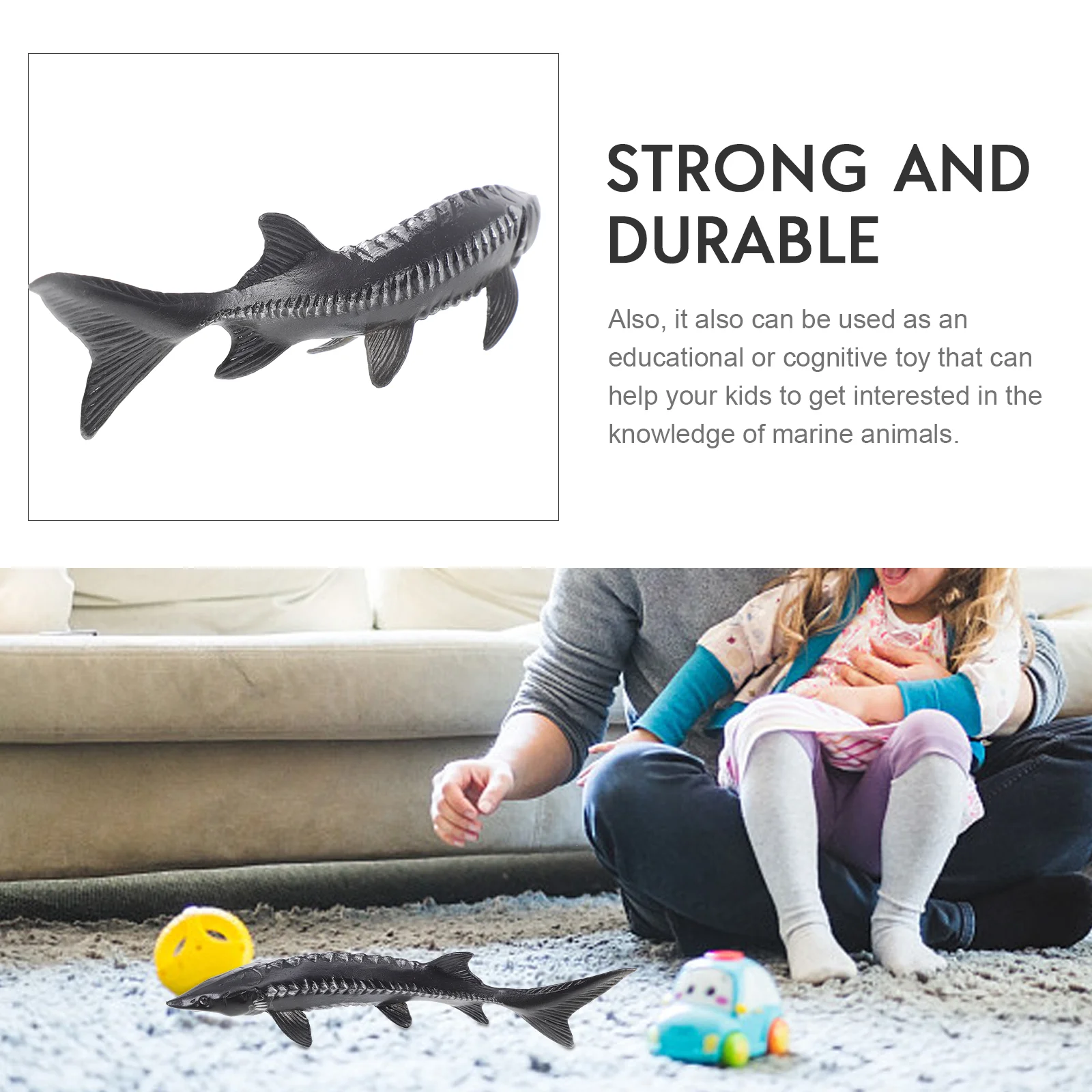 Kids Educational Toys Marine Animal Model Miniature Black Fish Figurine Toddler