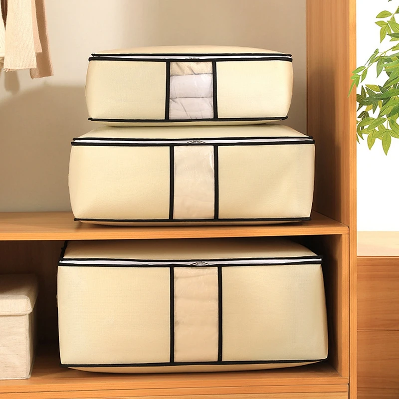 Large Capacity Clothes Quilt Organizer Dustproof Wardrobe Clothes Storage Bag Non-Woven Cabinet Organizer 6