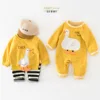Autumn Ins 2025 Newborn Baby Boys Bodysuit Cotton Long Sleeve Duck Patched Infant Boys Rompers Loose Toddler Boys Pullovers 1