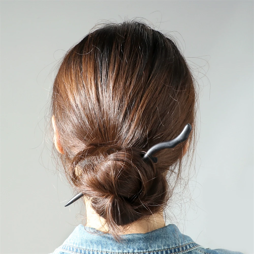 34 Stile natürliche schwarze Sandelholz Haars täbchen hochwertige Haarnadel für Frauen Mädchen Antike Essstäbchen geformte Haars pange Schmuck – Detail 3