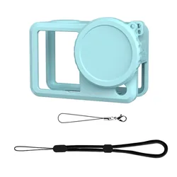 Silicone Protective Anti - Scratch Shockproof Case with Lens Cap and Anti - Lost Rope for Blue