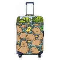 Custom A Pond Full Of Capybara Luggage Cover Cute Suitcase Protector Covers Suit For 18-32 inch 1