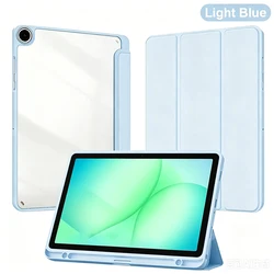 Solid Color Acrylic Hard Back Tablet Case with Soft TPU Frame Protection - Slim and Lightweight Design - Tab A11 X133 X135 (SSYKL - White Ice Blue)