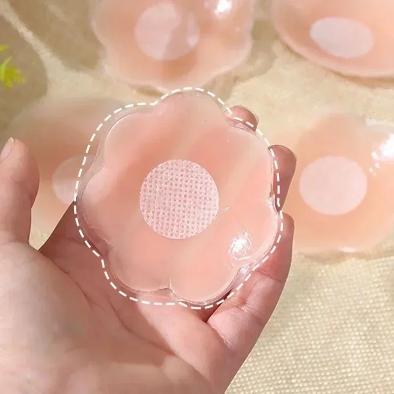 Silicone Nipple Cover 2/10pcs Invisible Nipple Cover Stickers Self-adhesive Chest Breast Petals Lift Up Paddings Reusable Women's Patch Bra