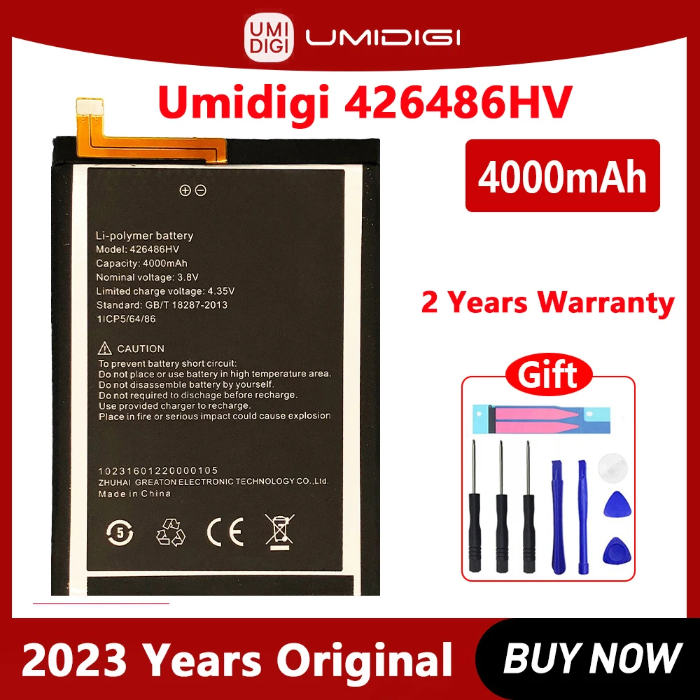 

Оригинальный аккумулятор 426486HV для UMI UMIDIGI Plus E, 4000 мАч, высококачественный аккумулятор с инструментами, новый