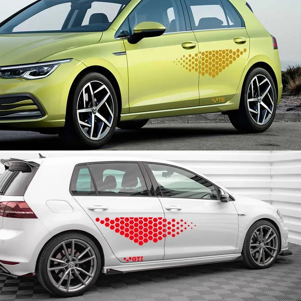폭스 바겐 폭스 바겐 골프 용 자동차 도어 사이드 스티커 4 5 6 7 TSI TCR GTD GTI MK4 MK5 MK3 MK2 MK7 폴로 자동차 액세서리 비닐 데칼