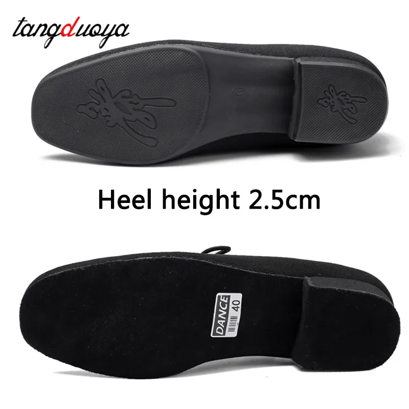 Men Modern Dance Shoes Boys Latin/Tango/Ballroom Shoes Rubber/Soft Sole Low Heels Man Dancing Shoes Black Professional 5