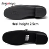 Men Modern Dance Shoes Boys Latin/Tango/Ballroom Shoes Rubber/Soft Sole Low Heels Man Dancing Shoes Black Professional 5