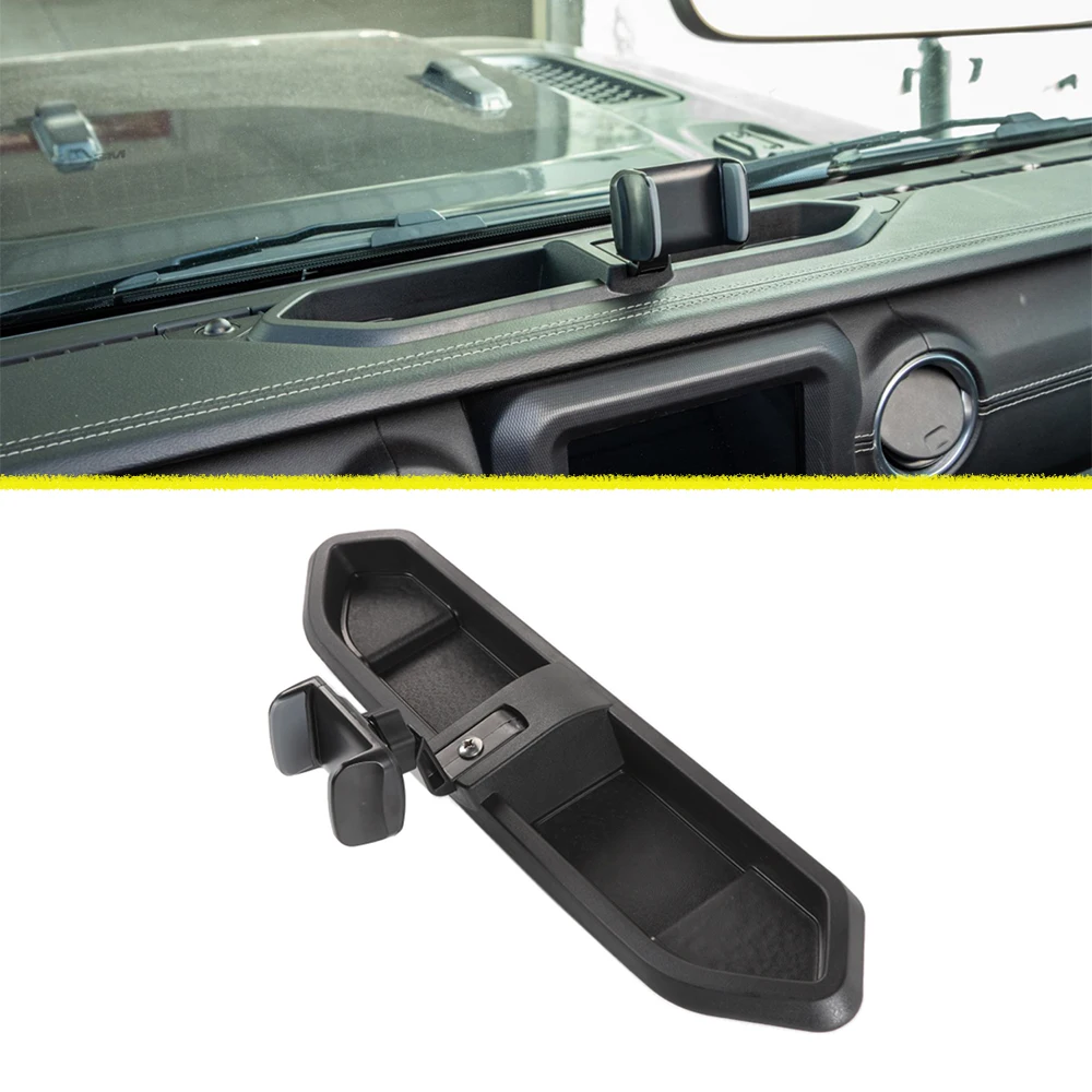 

Держатель для телефона, подставка для GPS, органайзер для приборной панели, коробка для хранения для Jeep Wrangler JL Gladiator JT 2018-2023, автомобильные аксессуары, черный